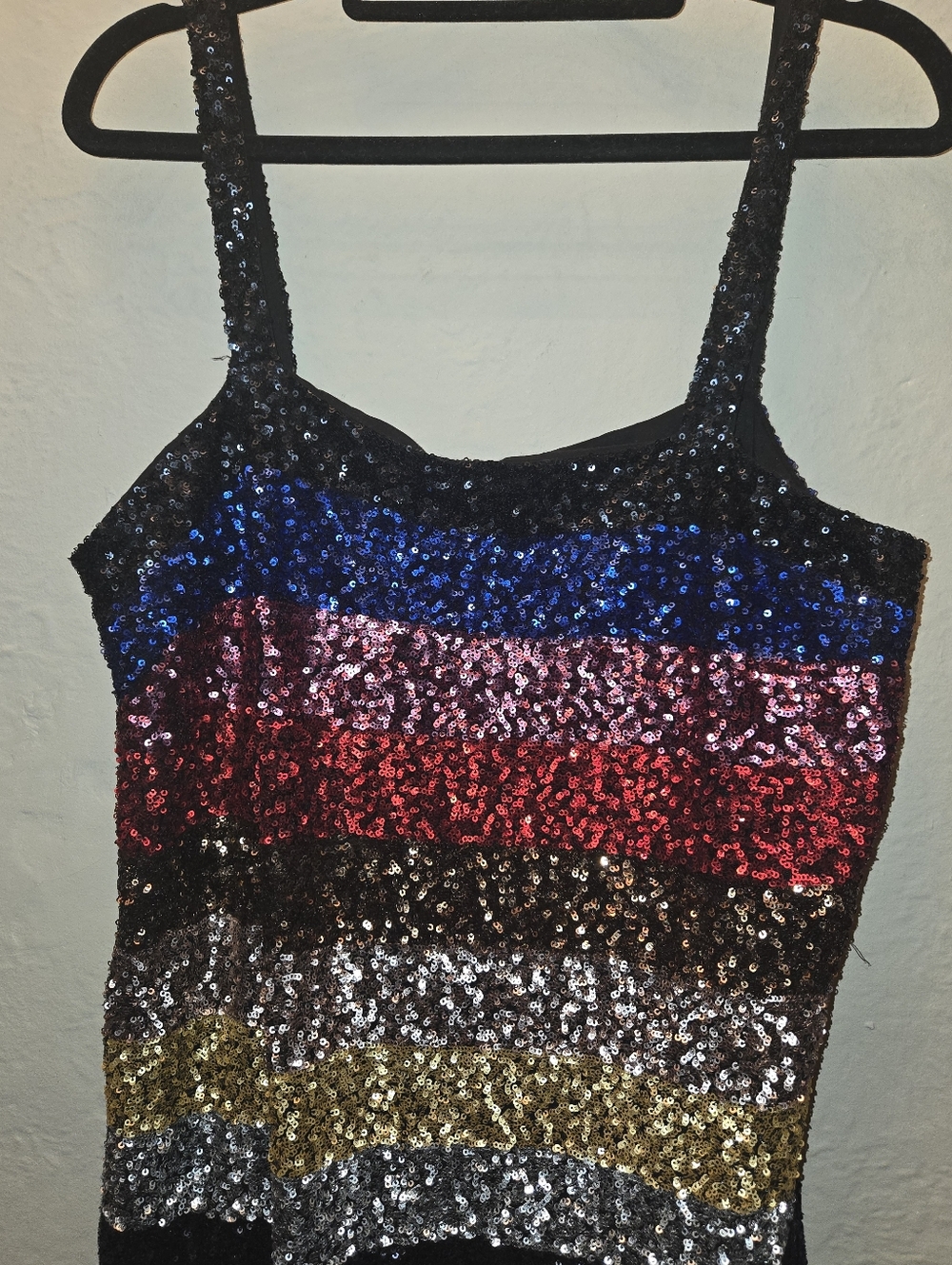 Gap Multicolor Sequin Mini Dress Y2K Party Disco Sparkle Slip Dress M - Picture 5 of 7